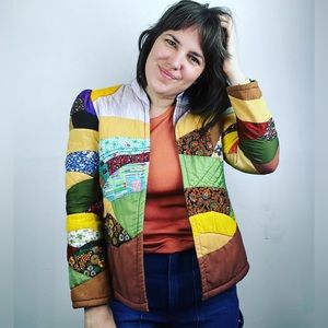 Vintage handmade quilted patchwork jacket